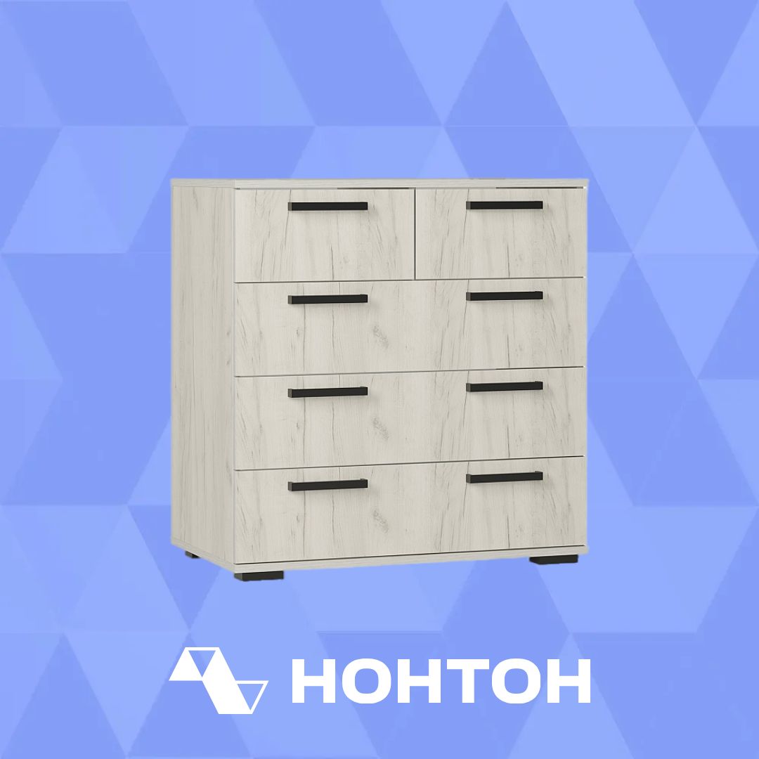Комод Стандарт-5 NEW дуб крафт белый