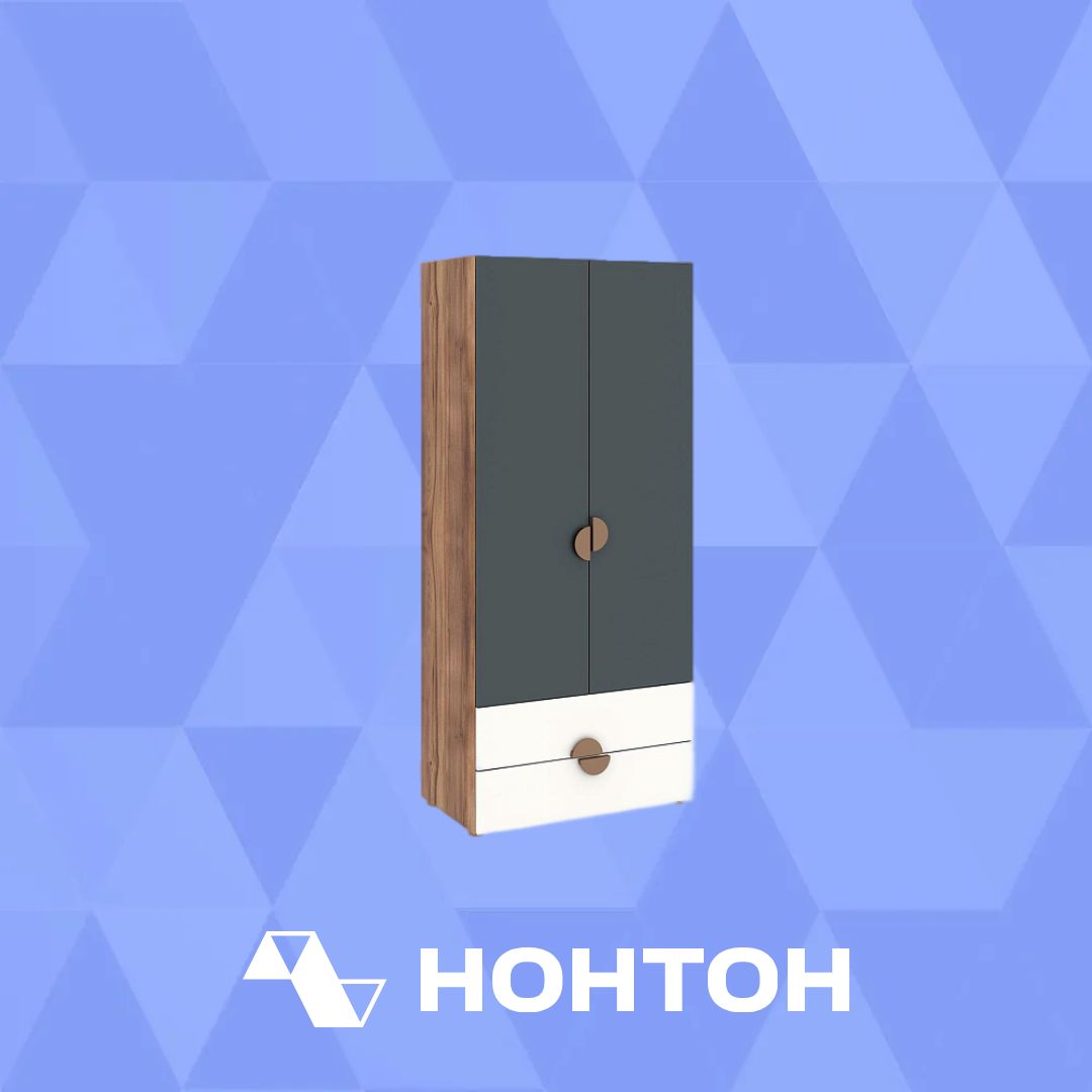 Шкаф двустворчатый с ящиками Тризиль дуб барокко / зеленый камень / белый