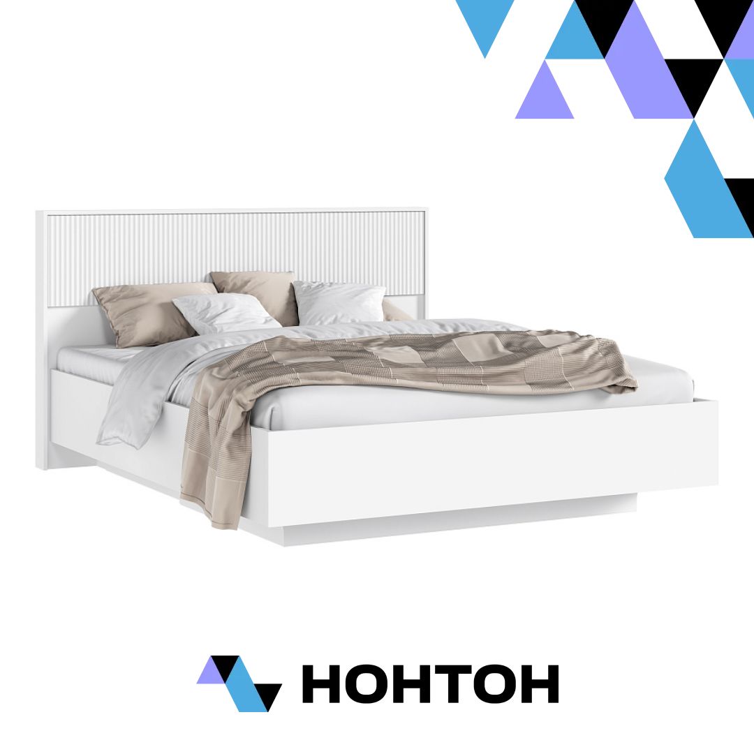 Кровать парящая с подсветкой Марвэл 1.6 м белый / браш вайт