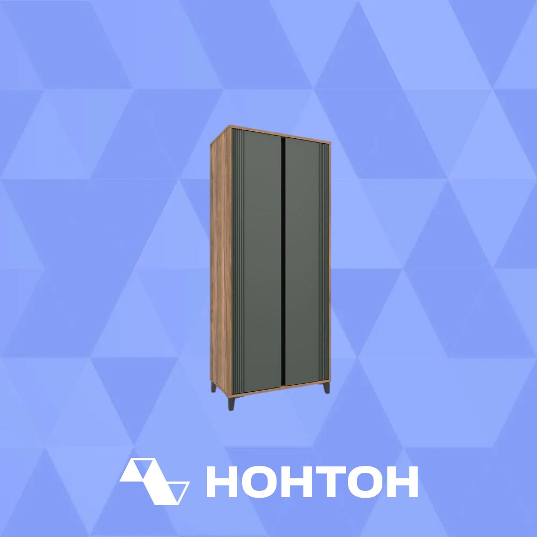 Шкаф двустворчатый Богемия дуб барокко / зеленый