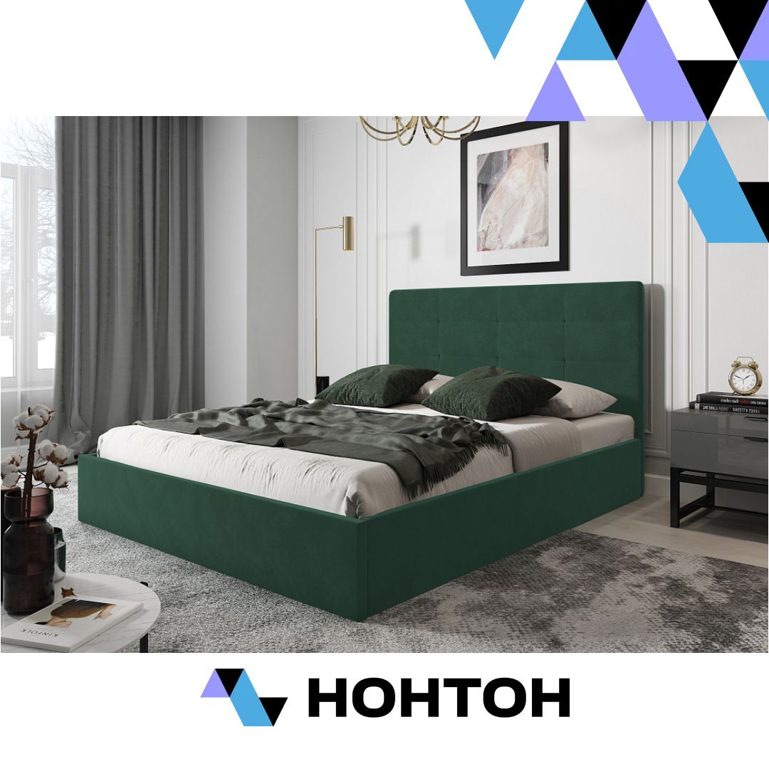 Кровать Диана велюр зеленый