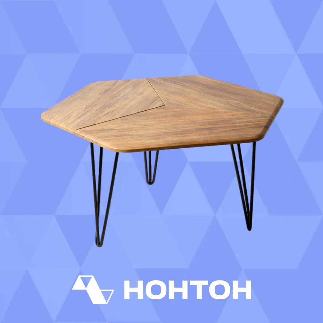 Стол журнальный Олдем черный / дуб американский