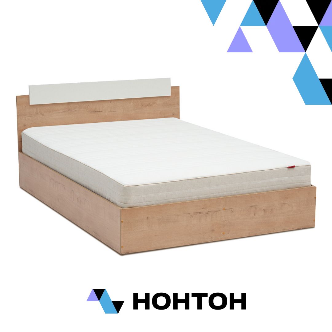 Кровать двухспальная Эко дуб вотан / белый