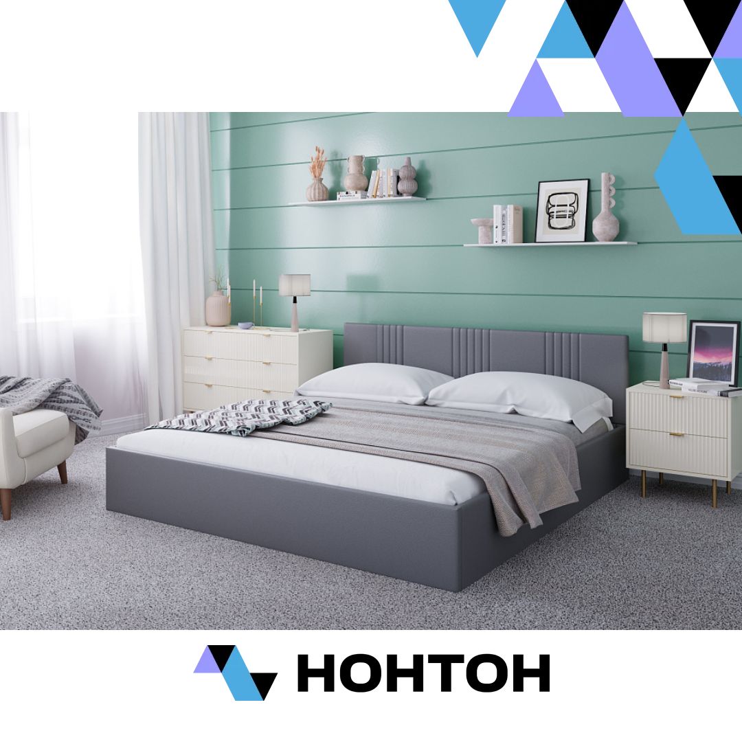 Кровать Амелия серая