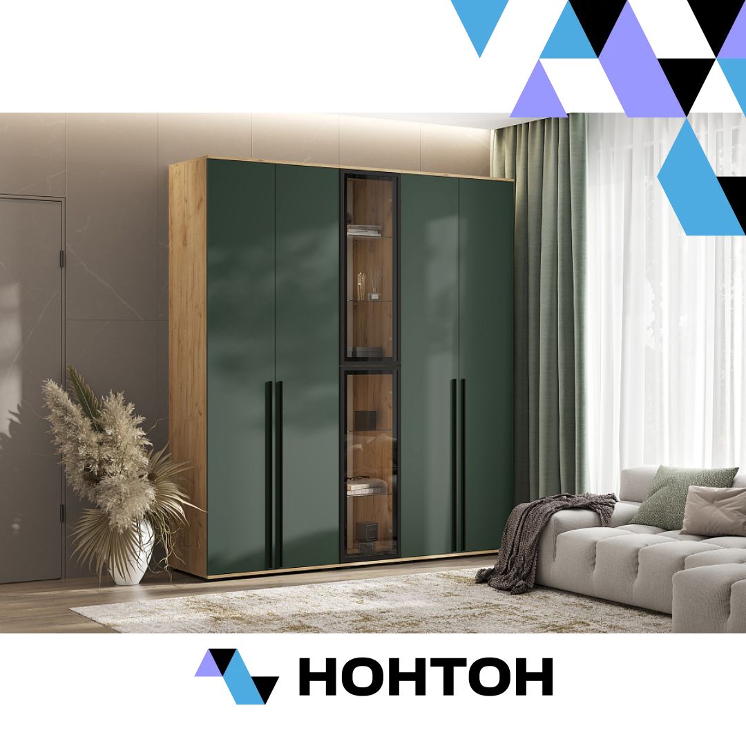 Комплект шкафов Норд №5 дуб крафт / изумрудный