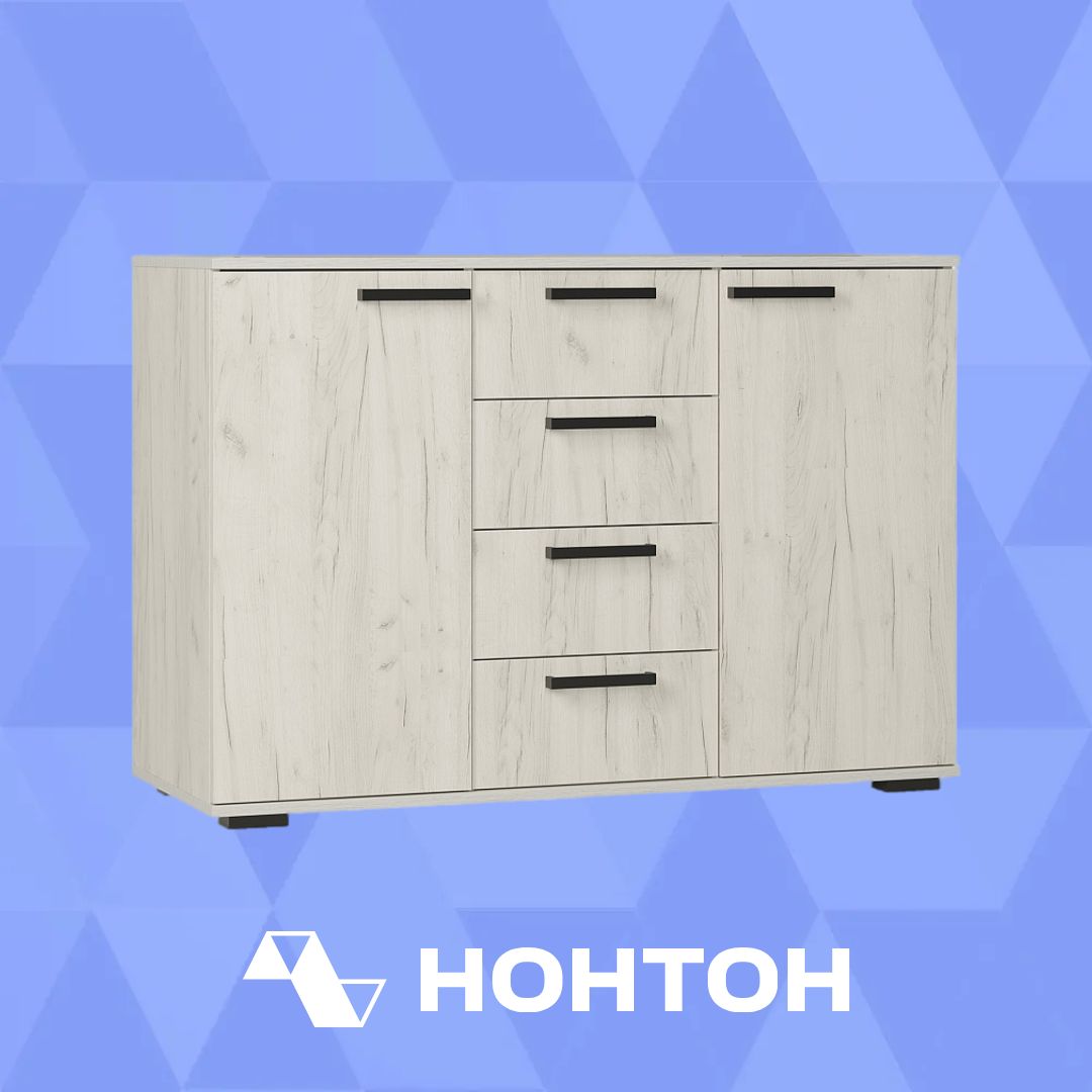Комод Стандарт-2 NEW дуб крафт белый
