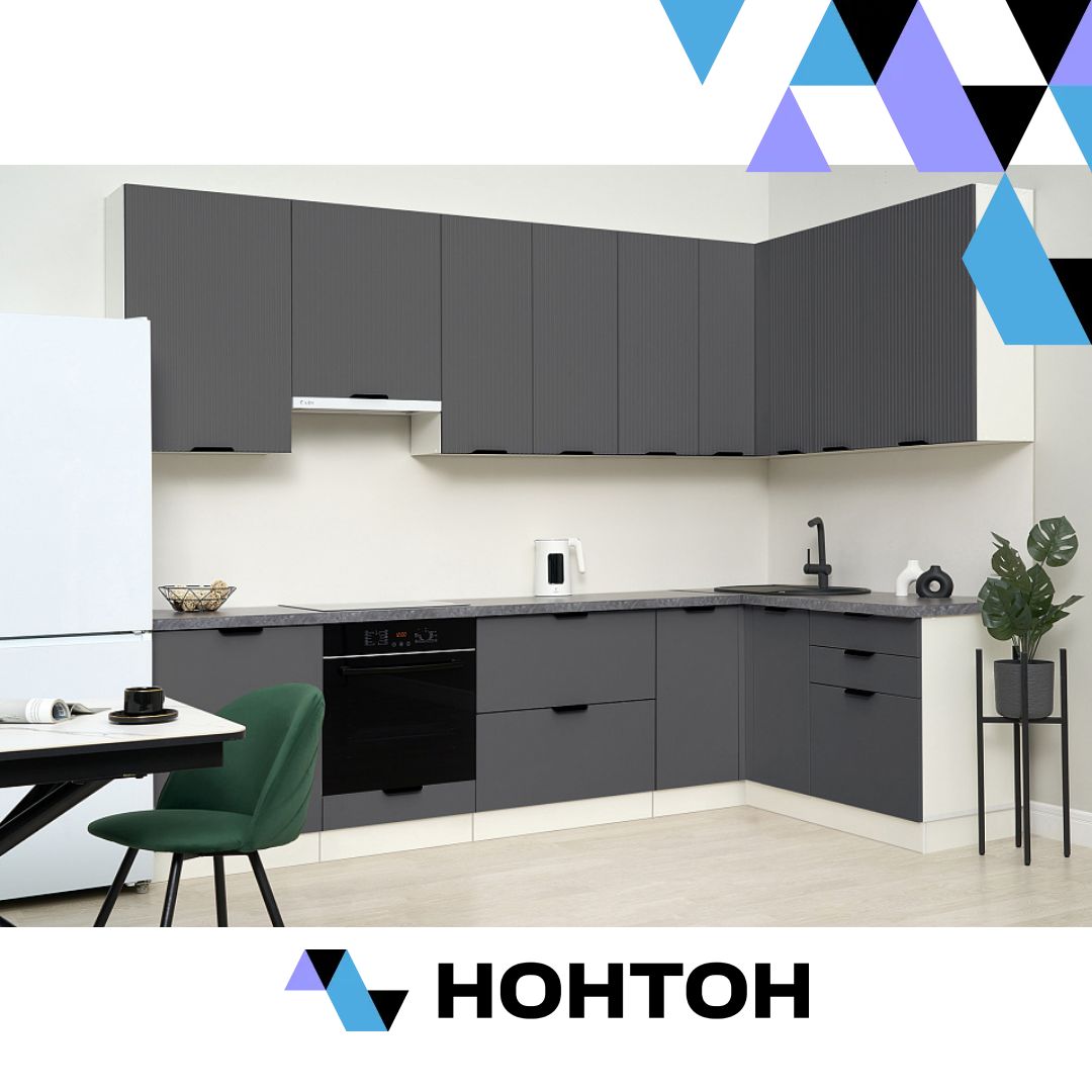 Кухня угловая Норд Line - Норд №1 3.0 х 1.6 м софт маренго