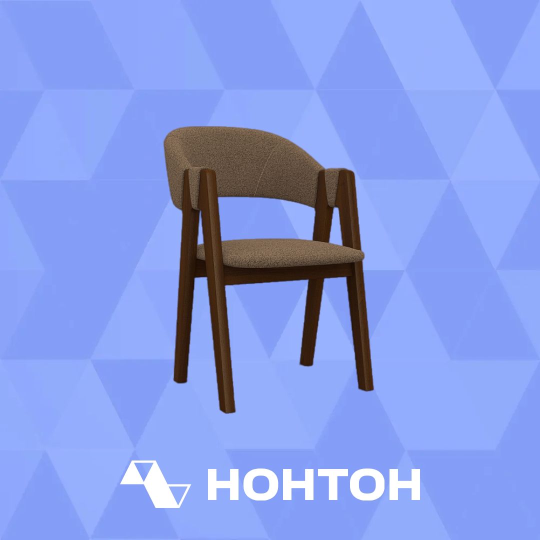 Стул обеденный Дольче с гнутой спинкой коричневый / орех