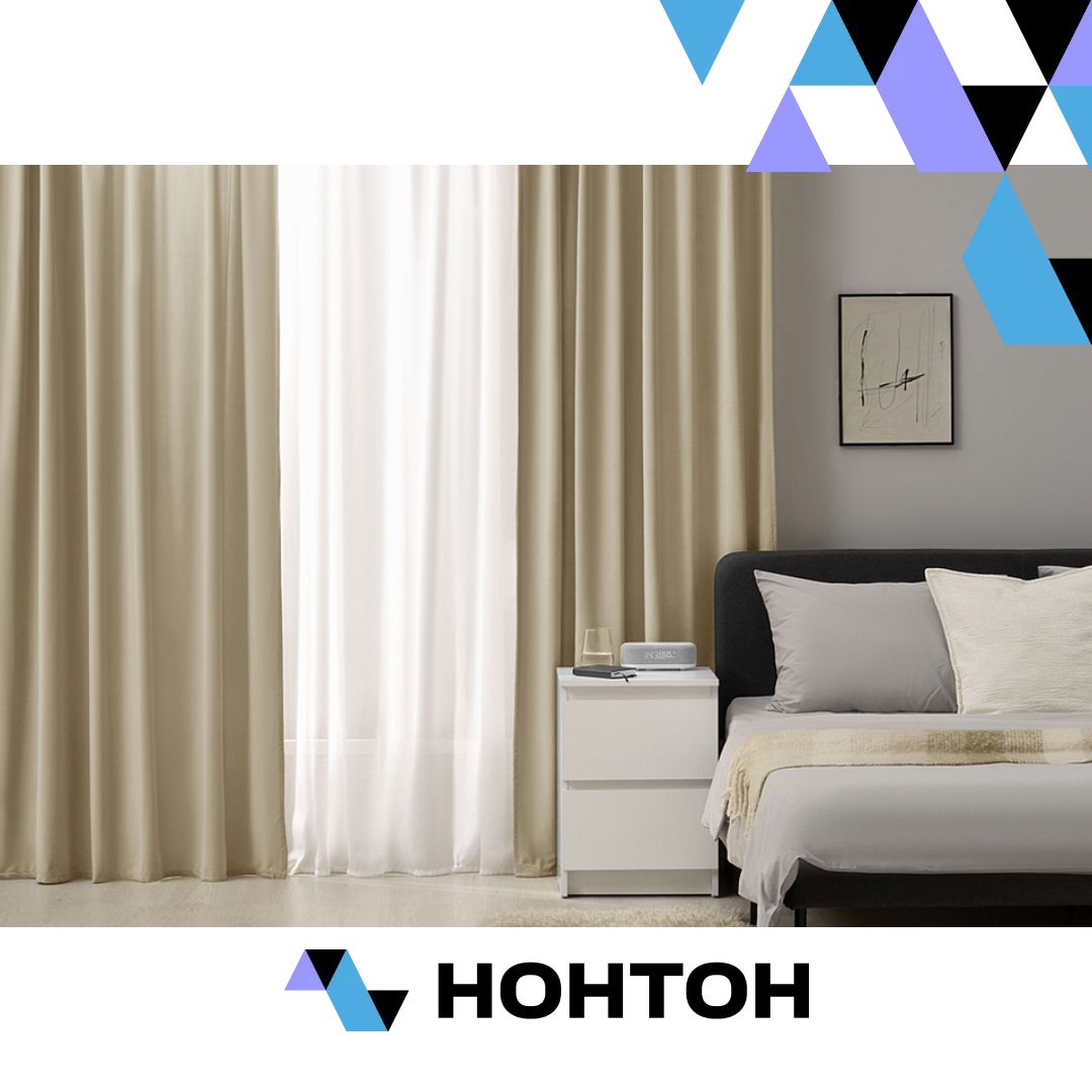 Комплект штор Нореан портьеры 145 см, в. 260/280 см, 2 шт., темно-бежевый