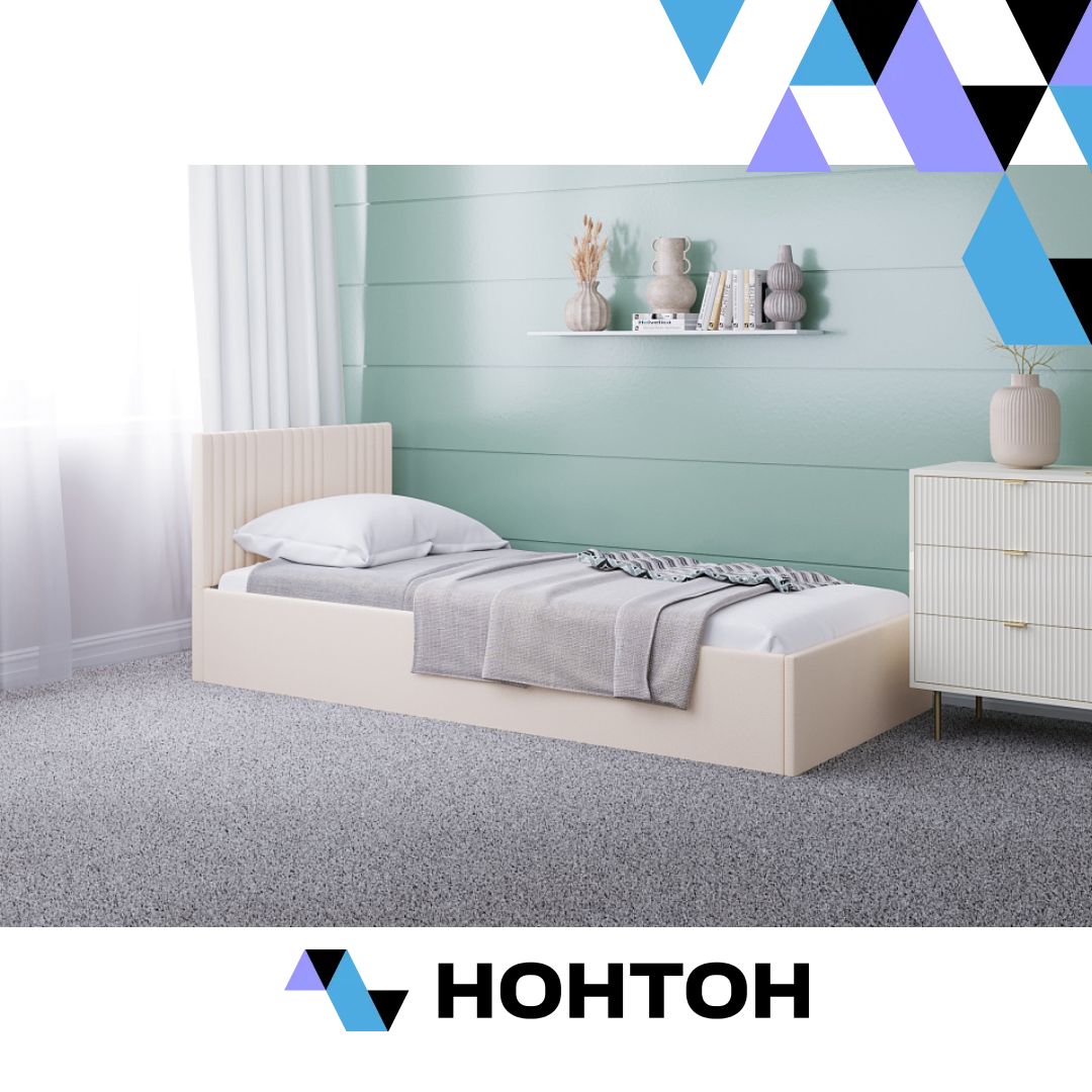 Кровать односпальная Амелия бежевая