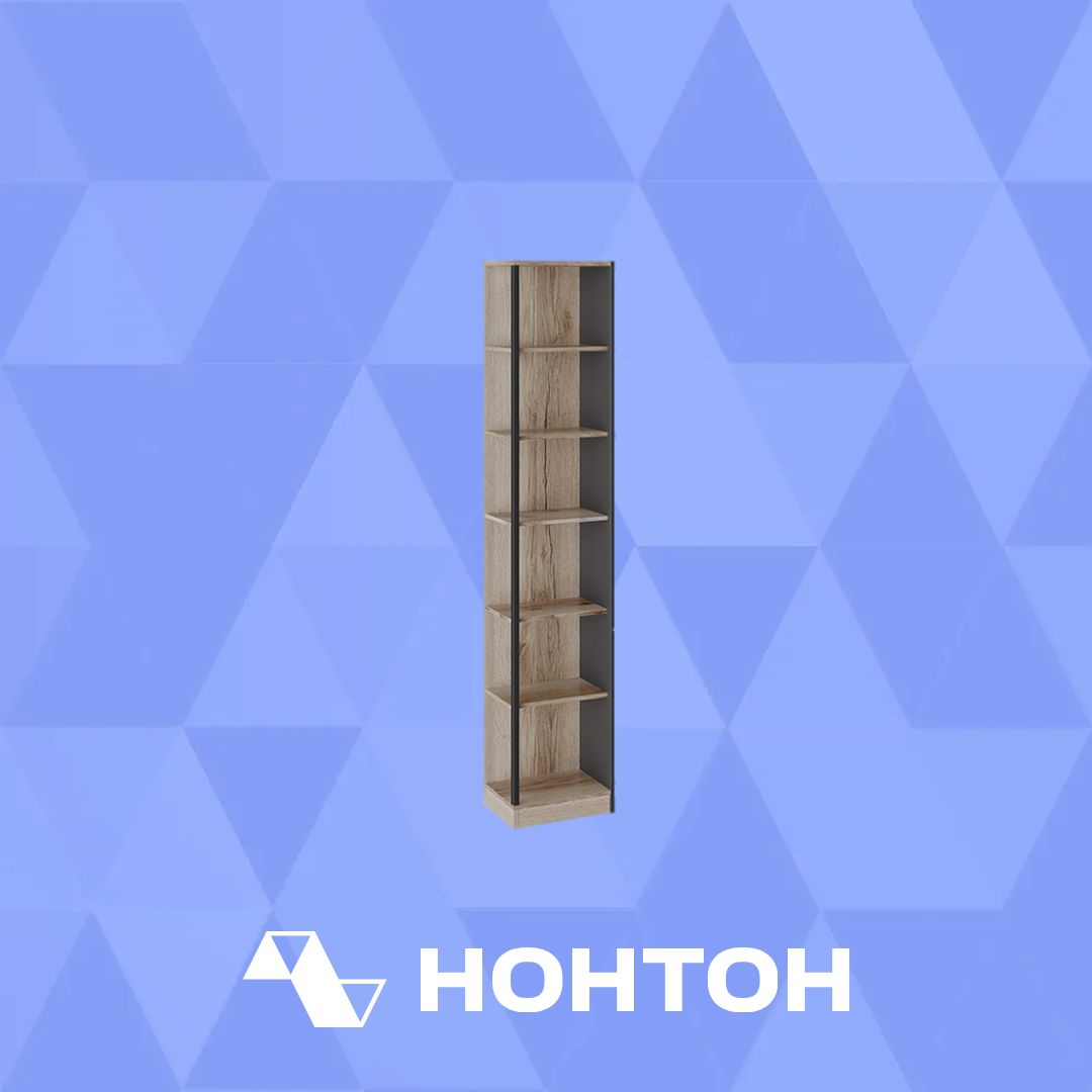 Стеллаж Окланд фон черный / дуб делано