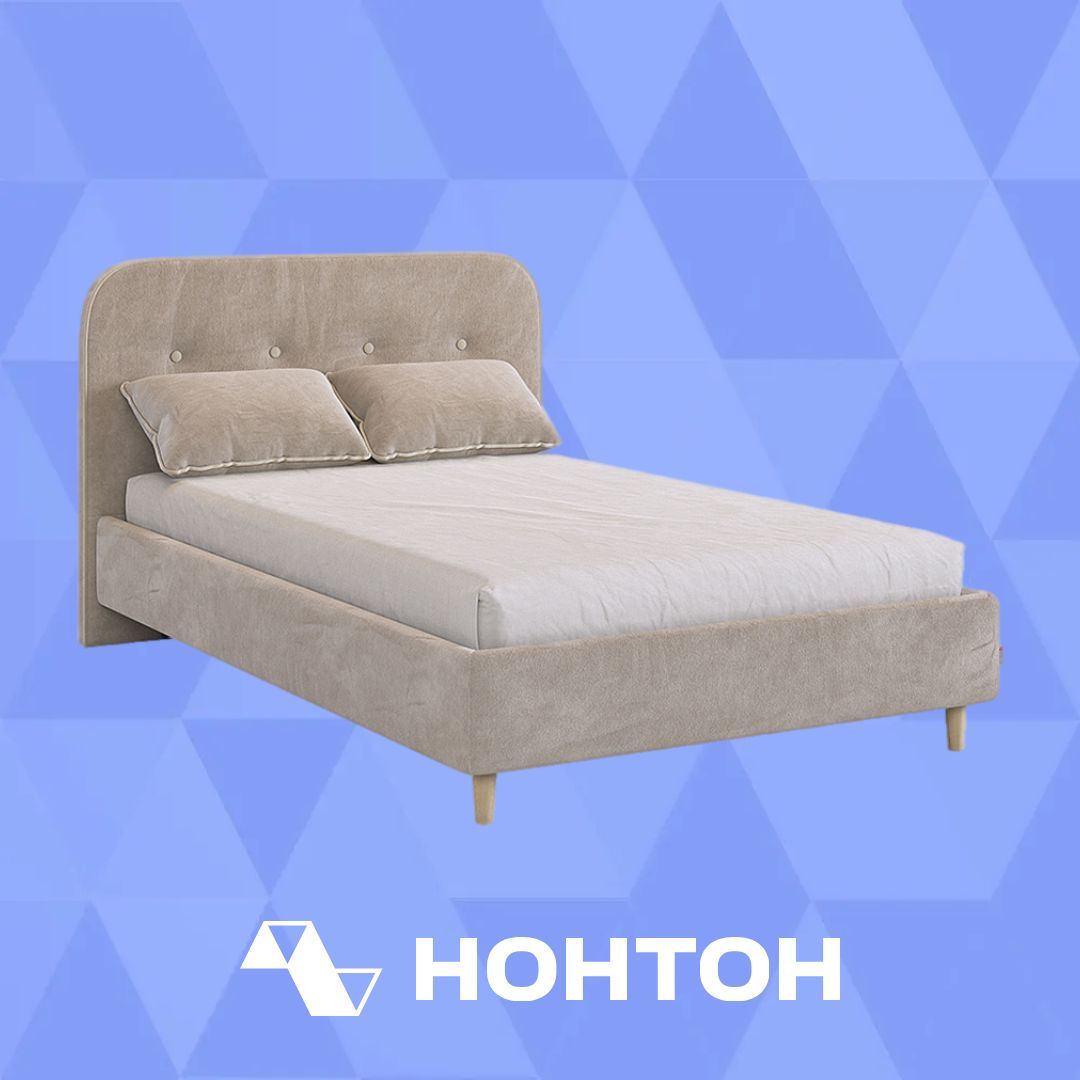 Кровать односпальная Лео велюр латте / капучино