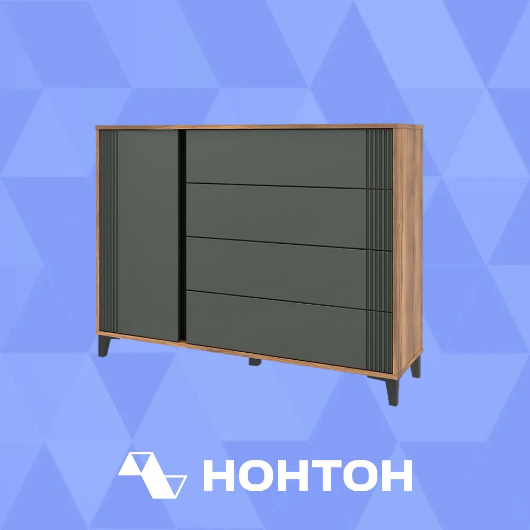Комод Богемия дуб барокко / зеленый