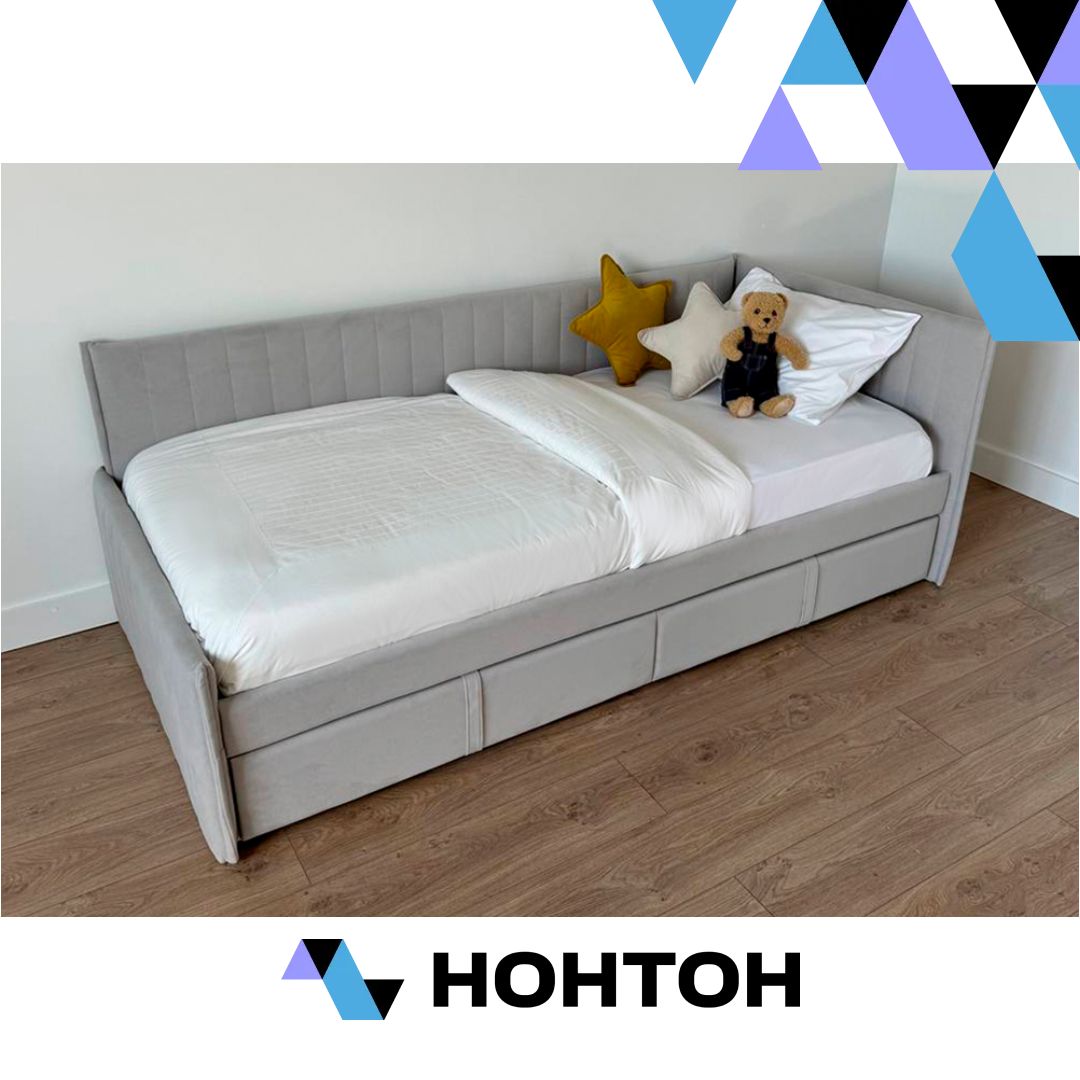 Тахта с ящиками Твикс велюр галька