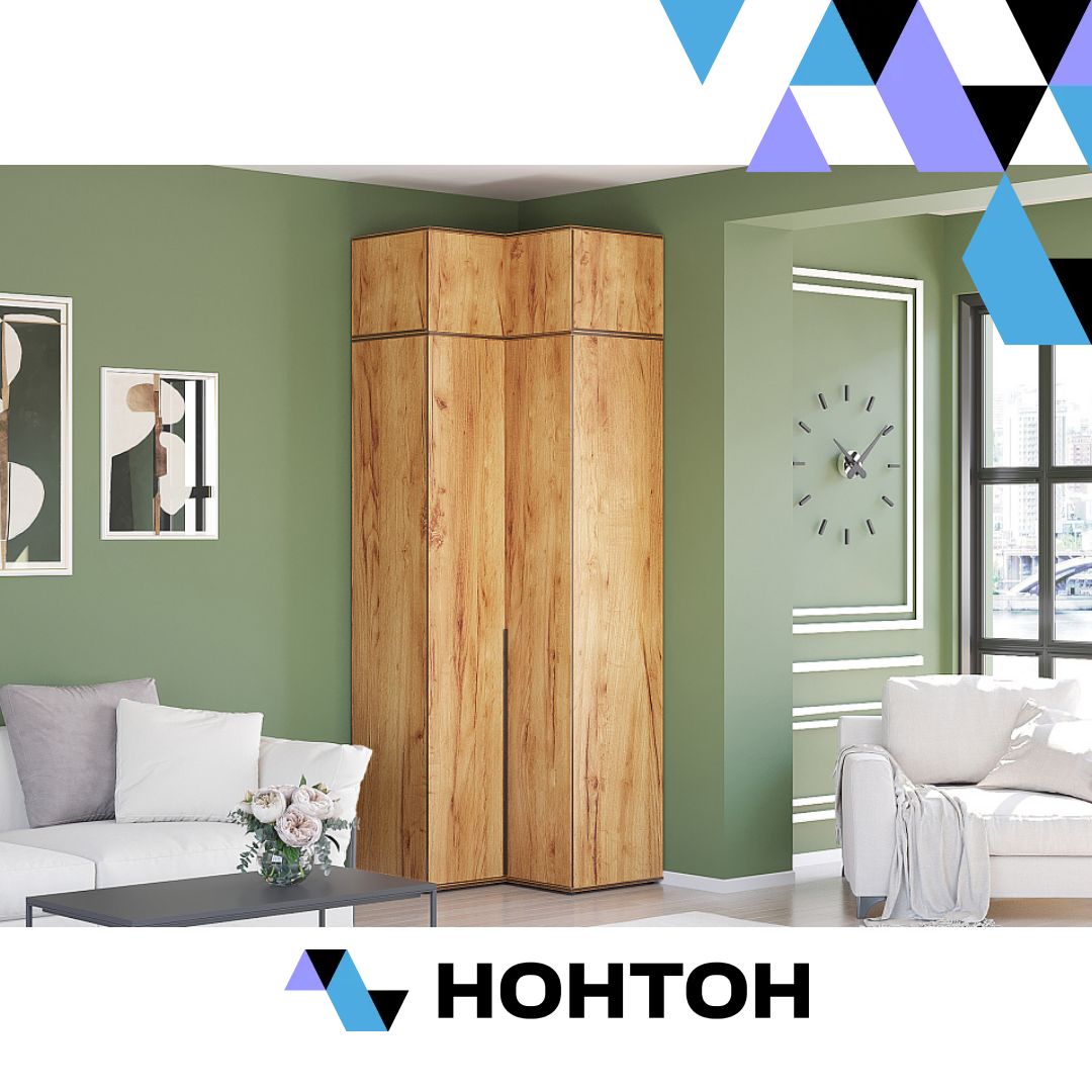 Шкаф угловой с антресолью Норд дуб крафт