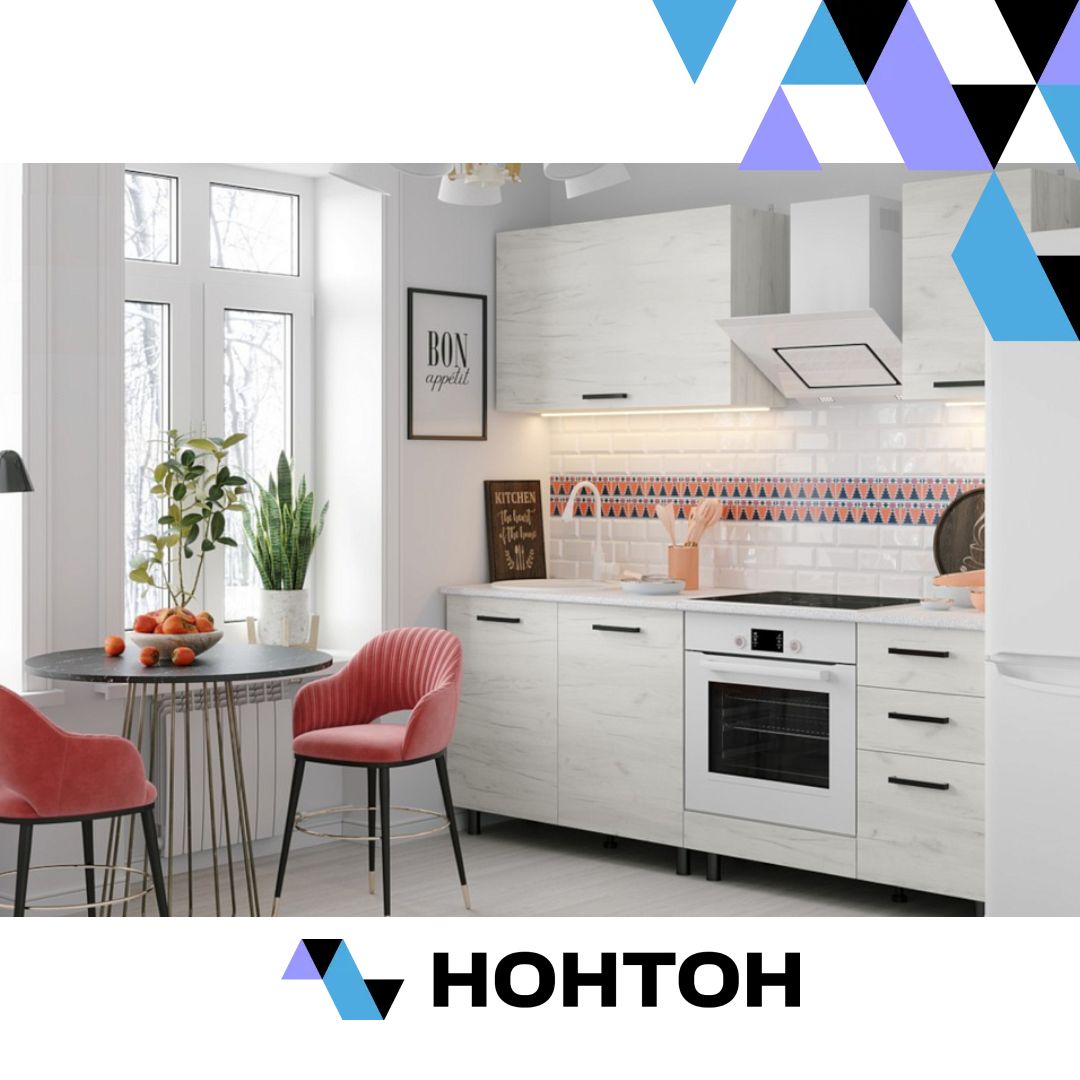 Кухня Адель 2.0м дуб крафт белый / дуб крафт белый