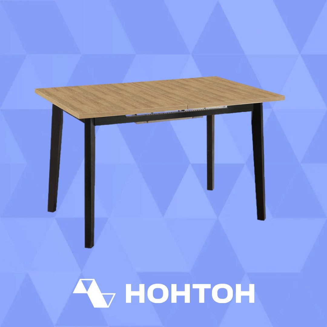 Стол раздвижной Нуар черный / дуб натуральный