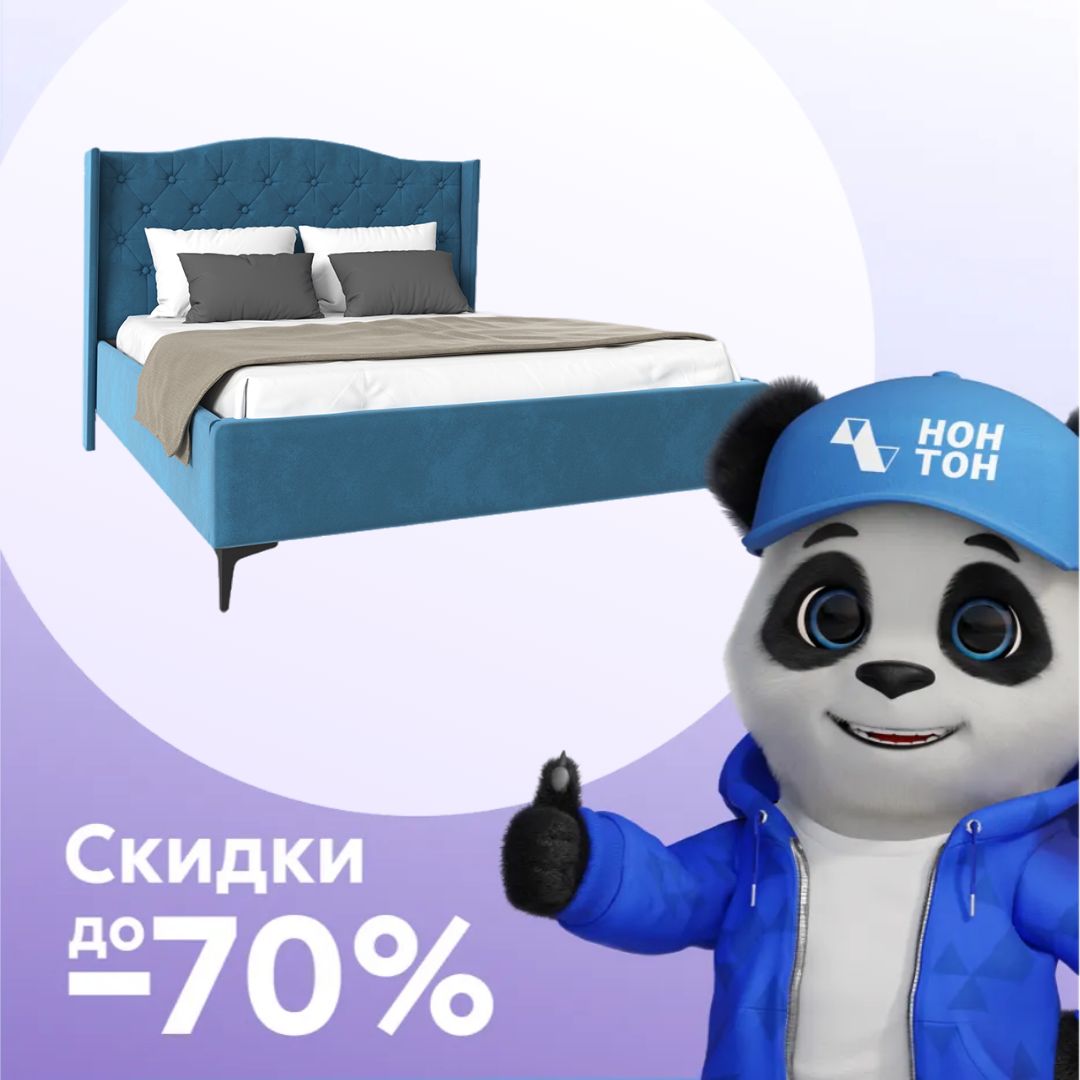 Кровать Флоренция велюр синий