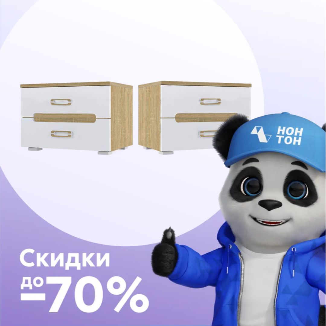 Комплект тумб Ким сонома / белый глянец