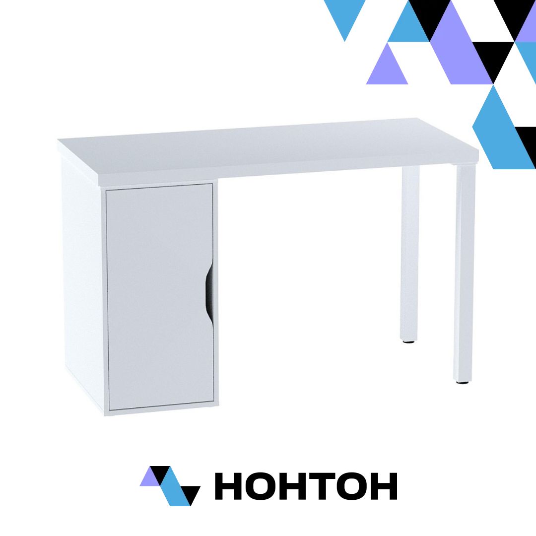 Стол письменный с тумбой Ингар белый