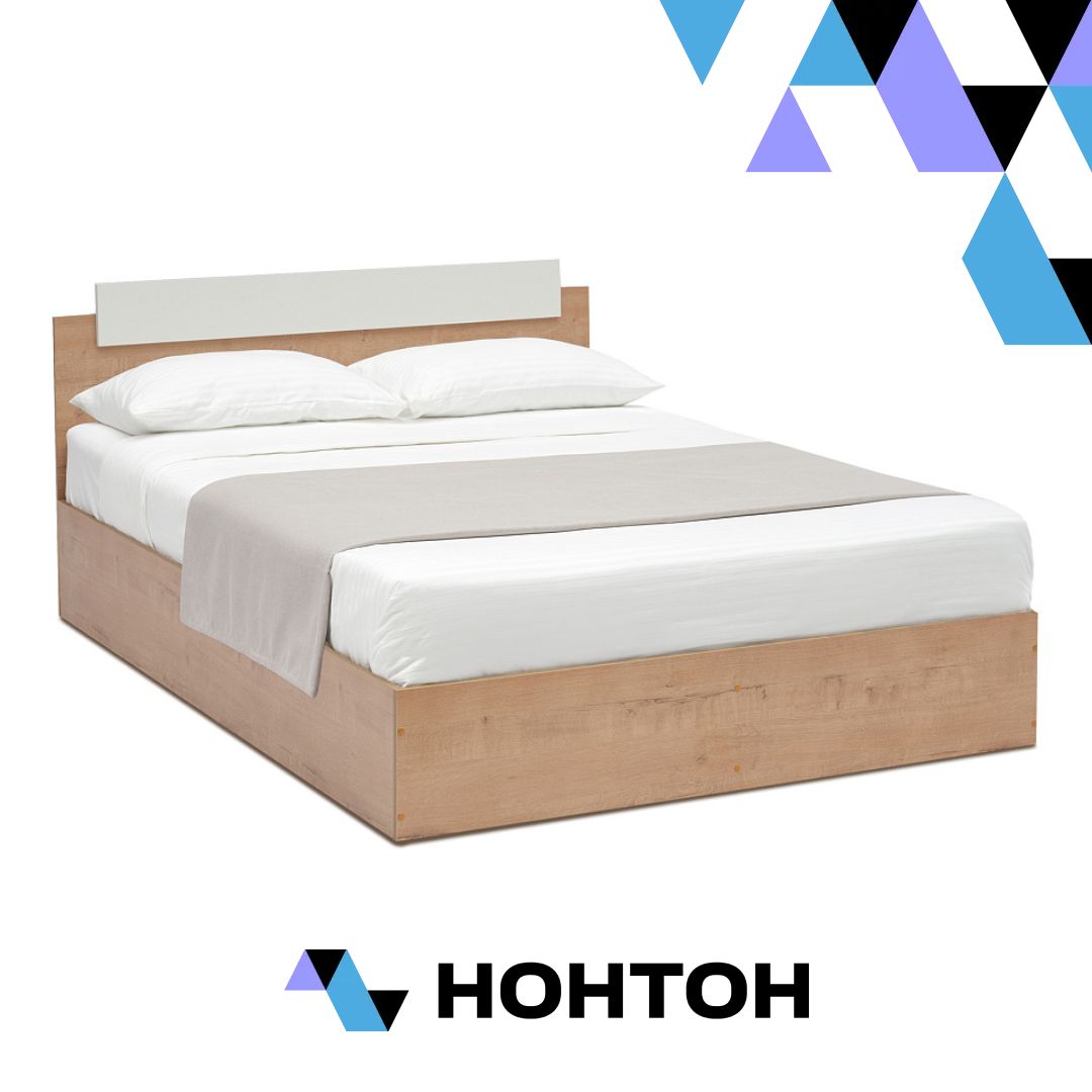 Кровать двухспальная Эко дуб вотан / белый