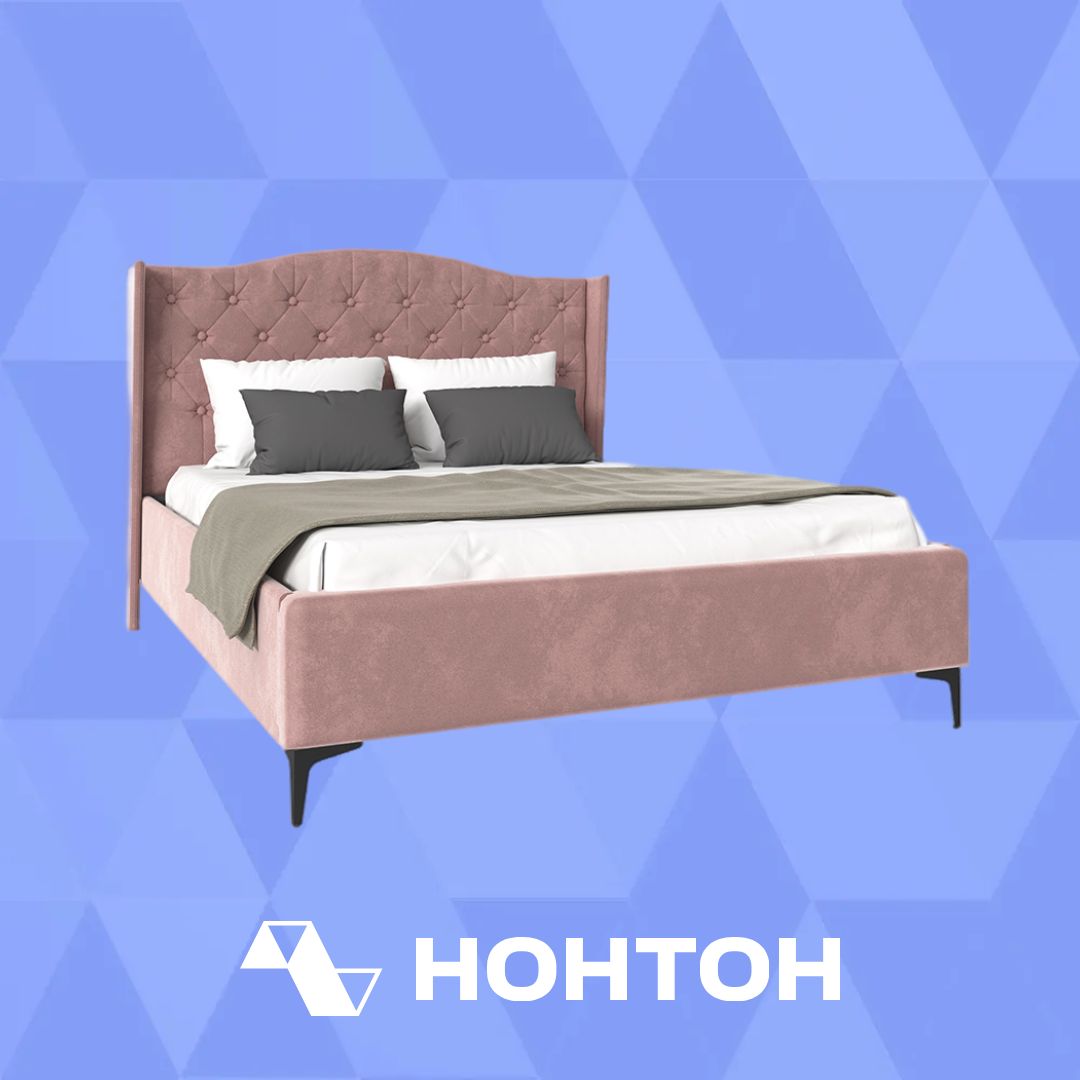 Кровать Флоренция велюр розовый