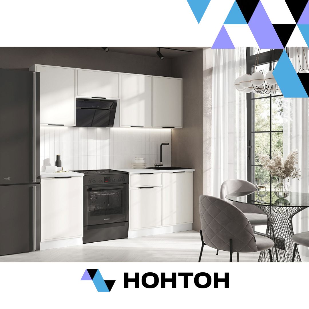 Кухня Николь 2.1 м холст белый