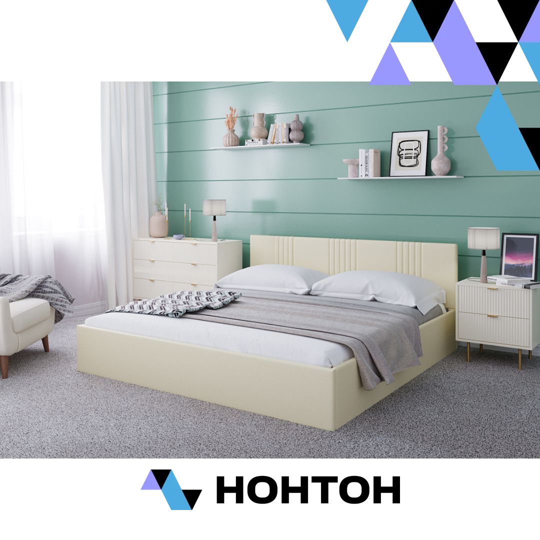 Кровать Амелия светло-бежевая