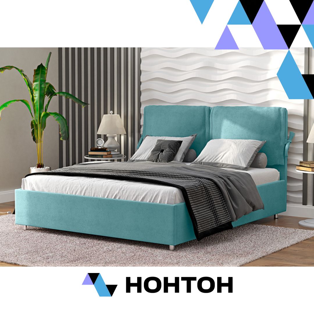 Кровать Стенли бирюзовая