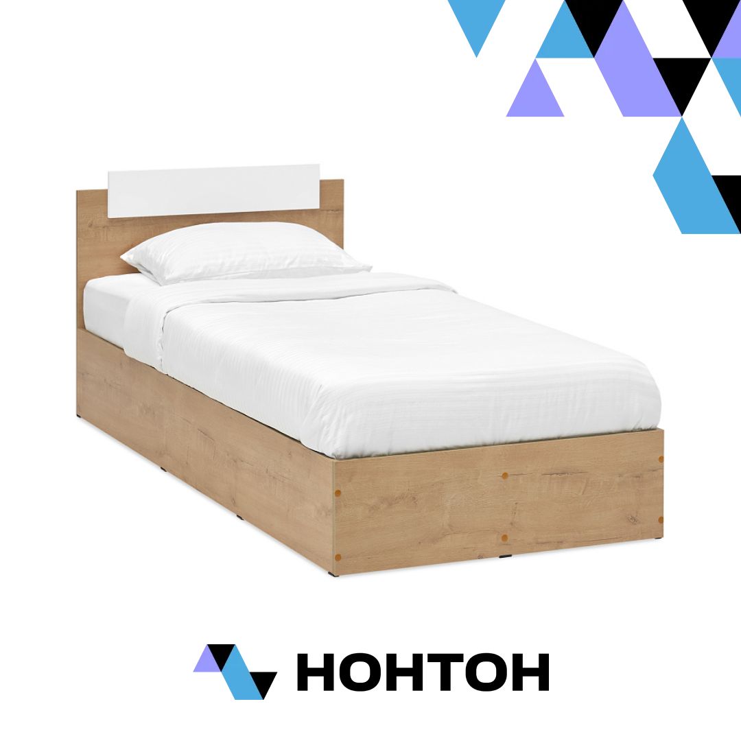 Кровать односпальная Эко дуб вотан / белый