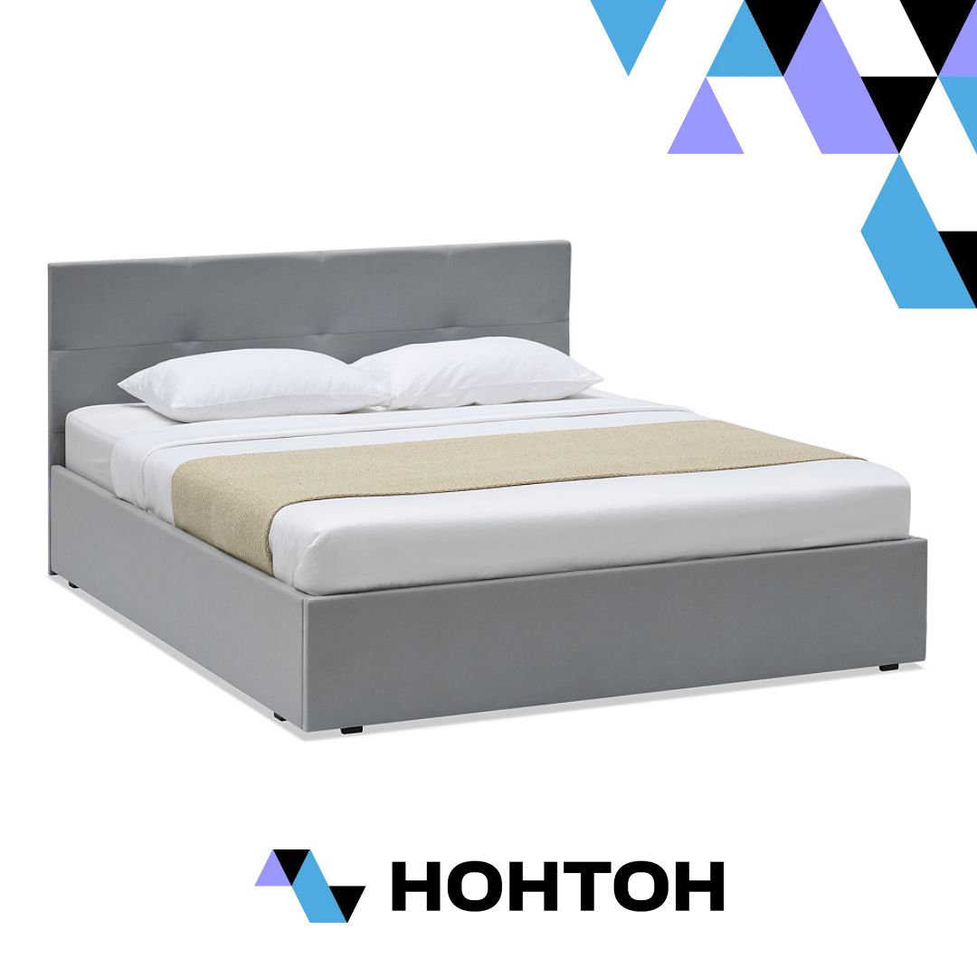 Кровать двуспальная Веллум серая