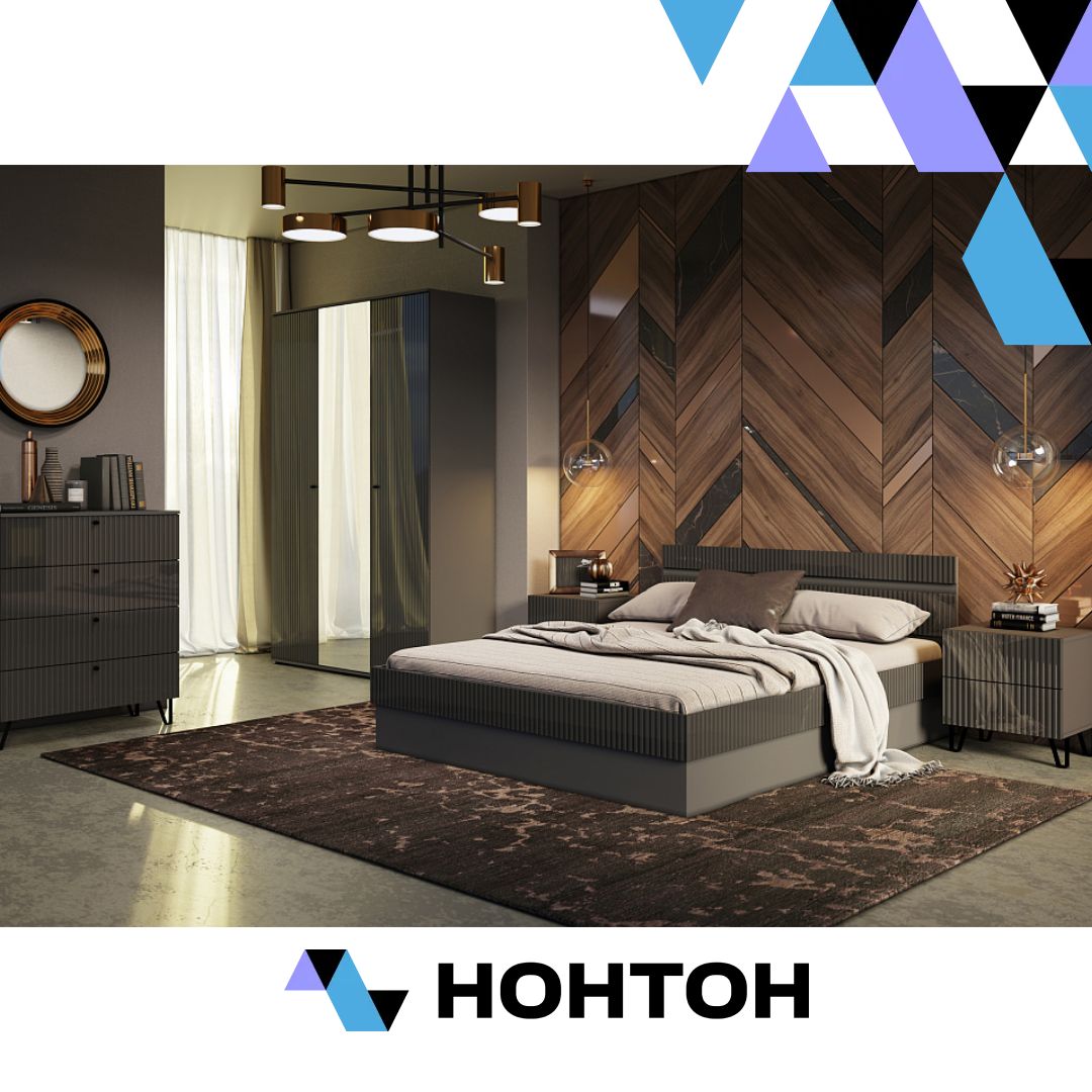 Спальня Оливия графит / графит глянец