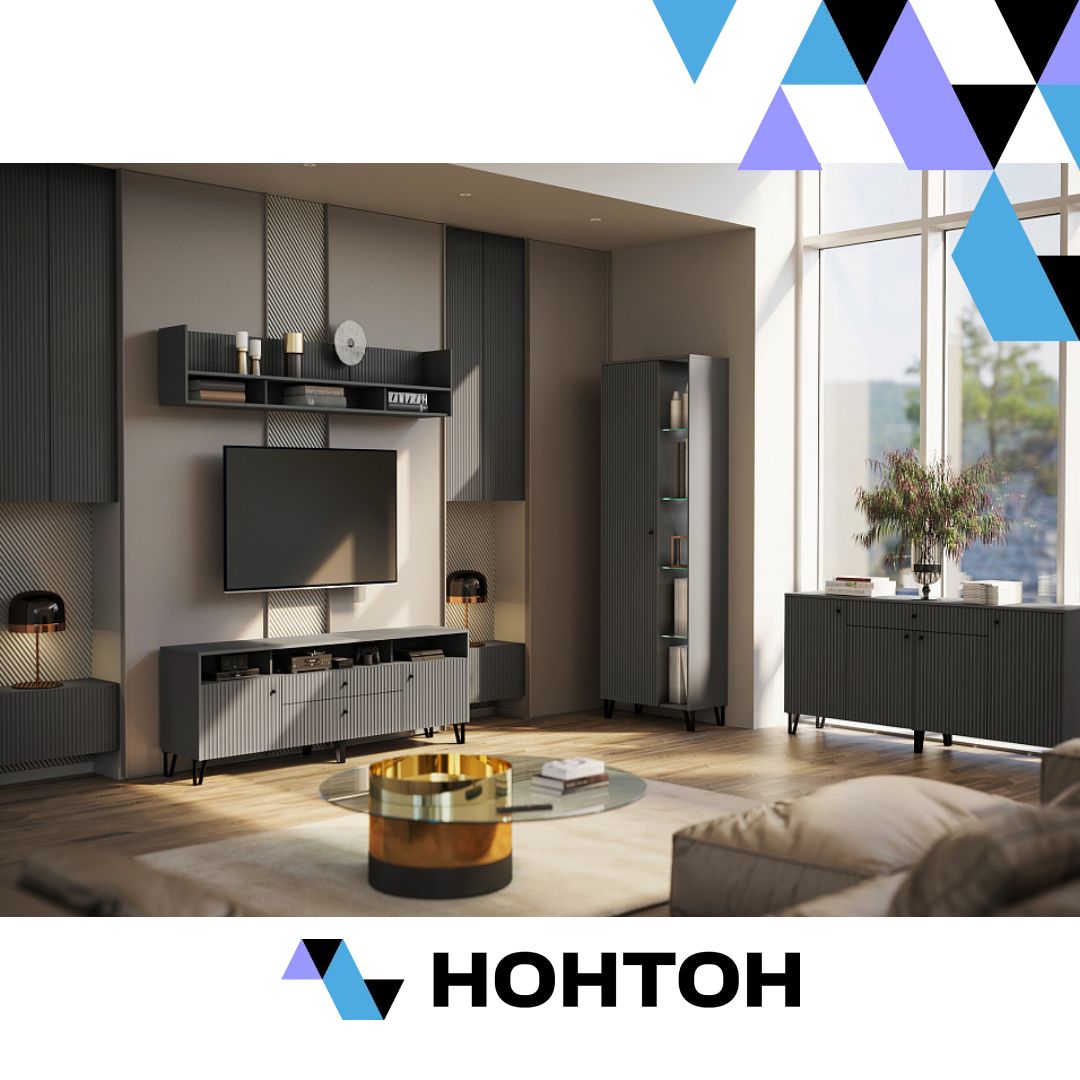 Гостиная Оливия №3 графит / графит софт new