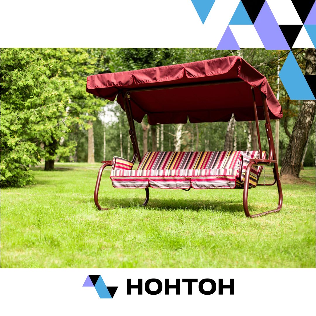 Качели садовые 3-х местные Родео разноцветные