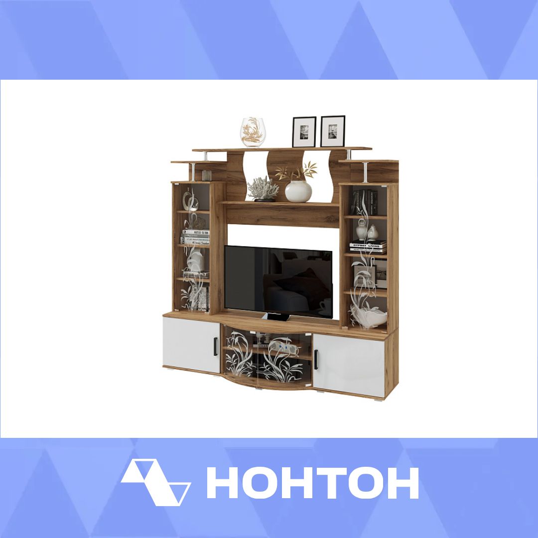 Стенка Виста дуб крафт / белый глянец