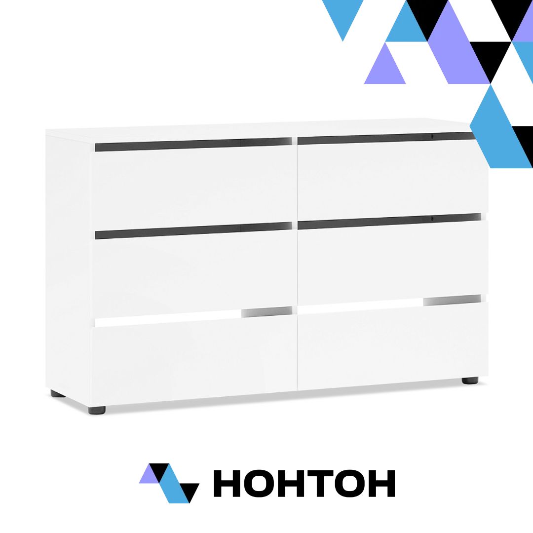 Комод Грейс белый текстурный