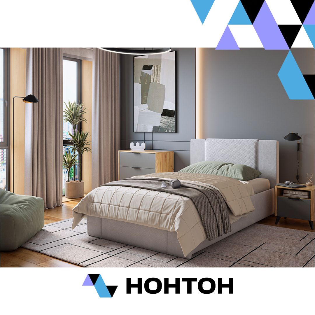 Кровать Хлоя велюр галька