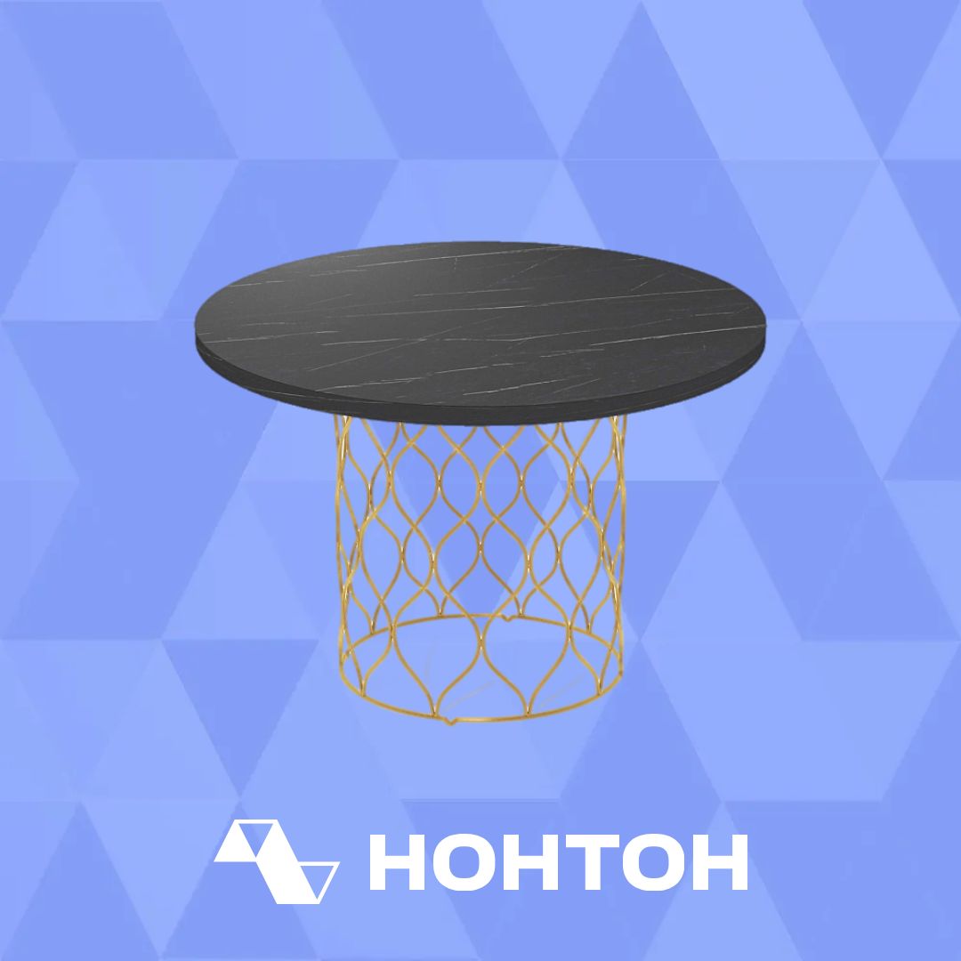 Стол журнальный SHT-TU49/TT золото / камень пьетра гриджио черный