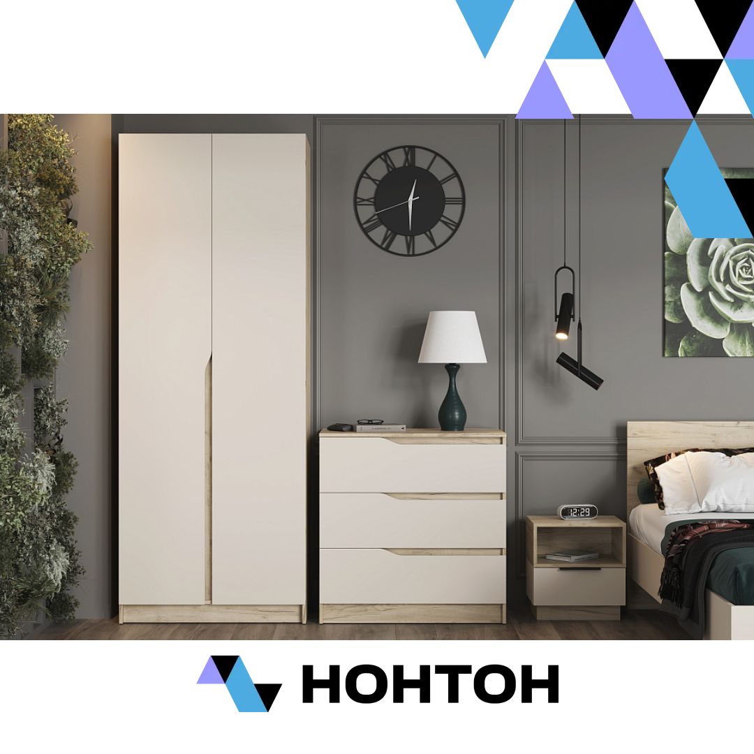 Шкаф с комодом Лавена дуб крафт серый / кашемир