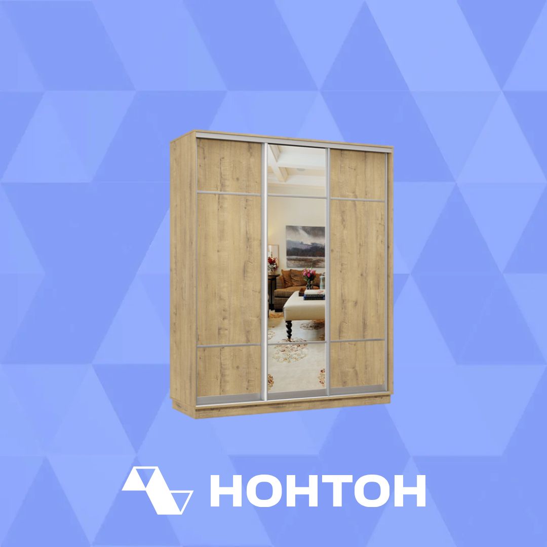 Шкаф-купе трёхдверный Дана с 1 зеркалом бунратти