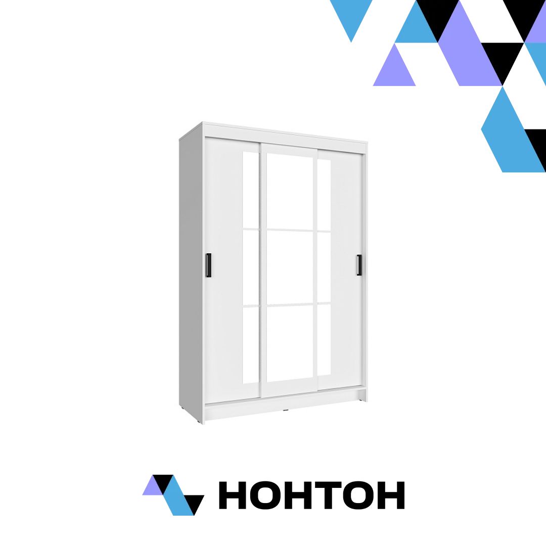 Шкаф-купе Стрит белый гладкий