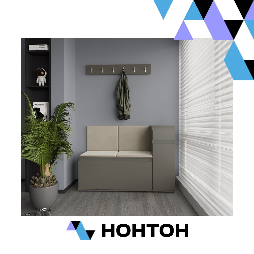 Прихожая STARK 3 серый графит / велюр бежевый