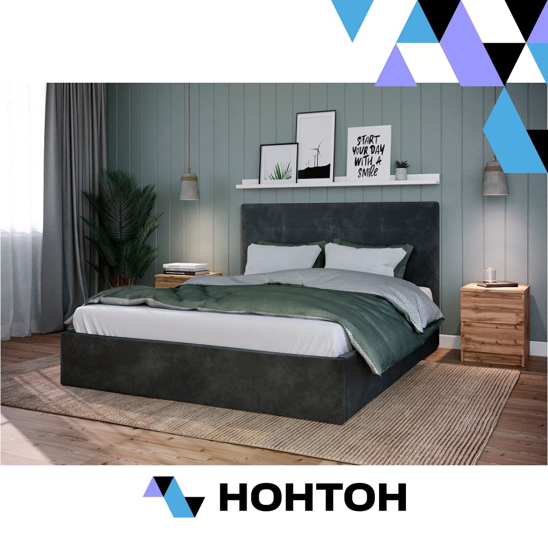 Кровать Диана велюр серый