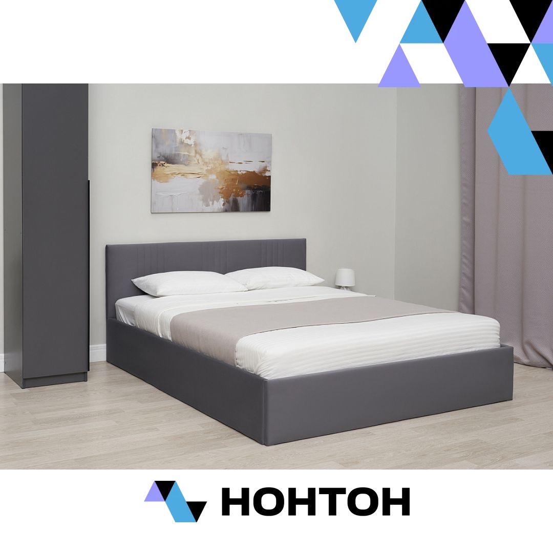 Кровать Амелия велюр серый