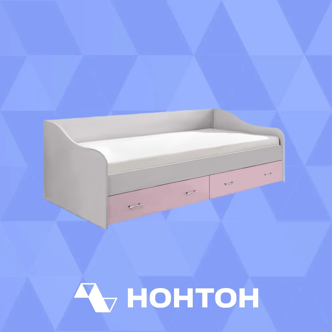 Кровать Вега FASHION белый / розовый