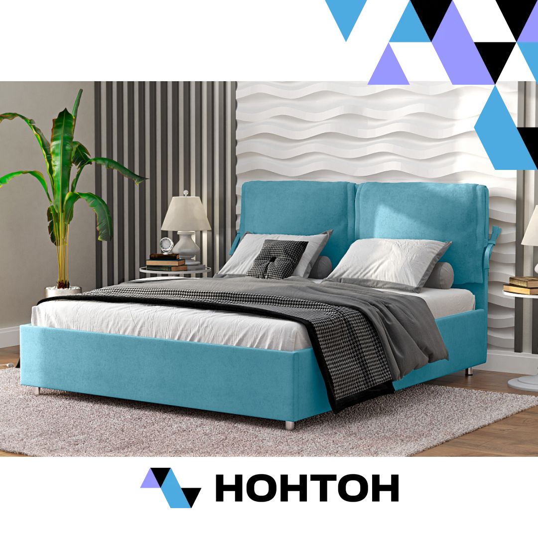 Кровать Стенли голубая