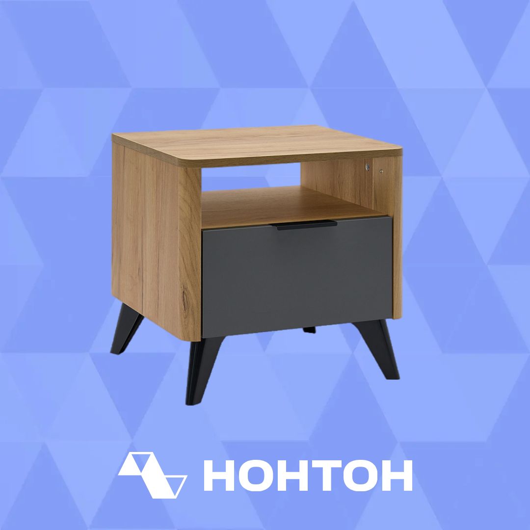 Тумба прикроватная Адам дуб крафт золотой / графит