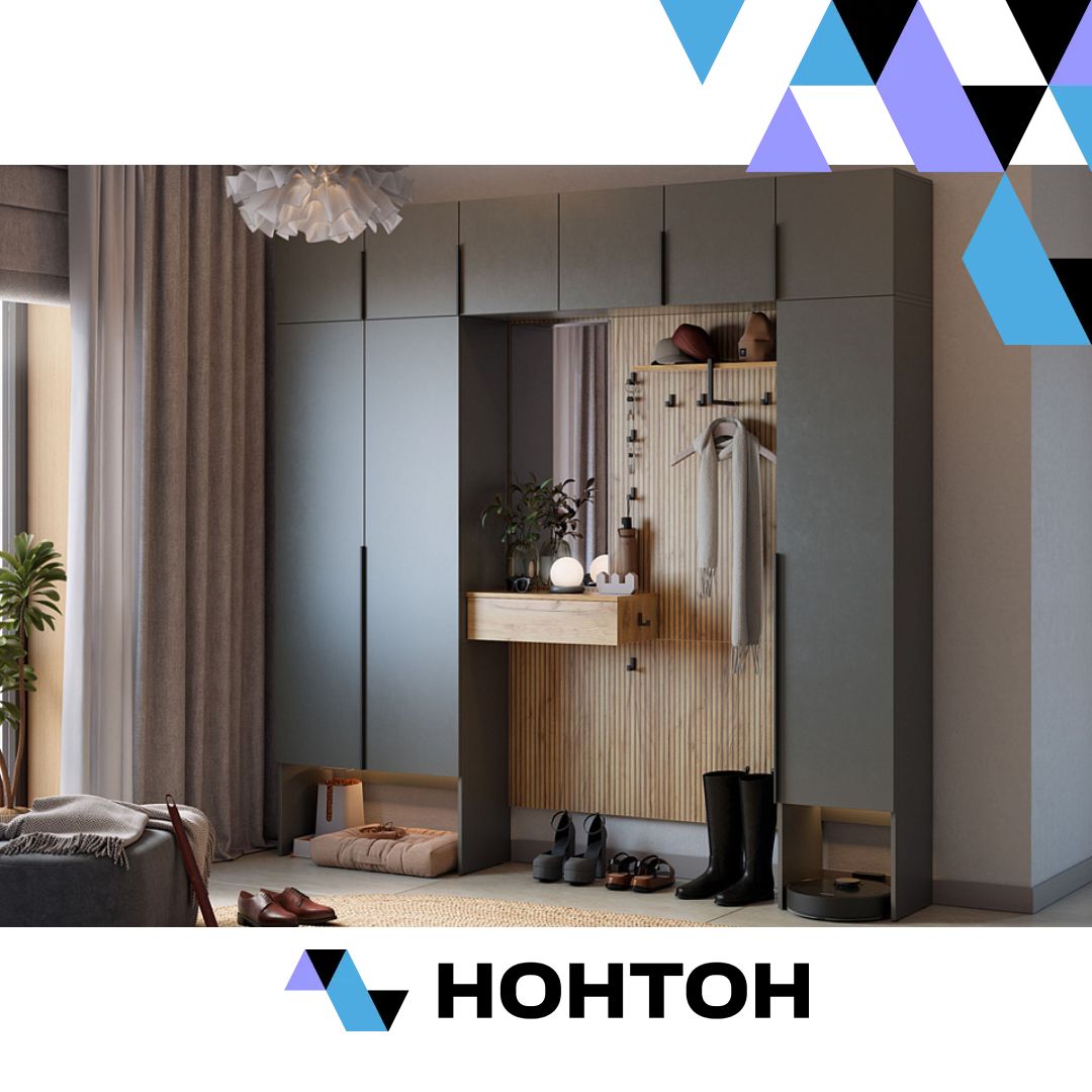 Прихожая Мебельсон К11 дуб крафт золотой / графит