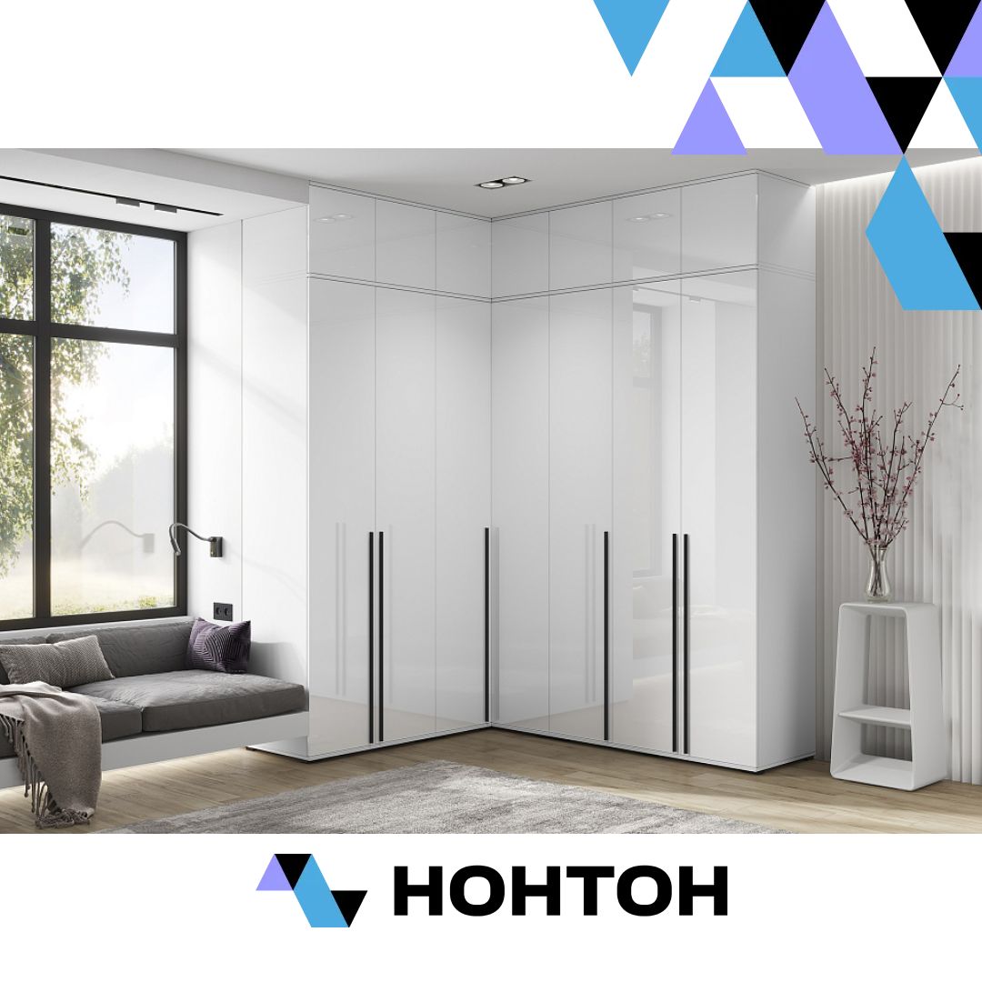 Комплект шкафов с антресолью Норд №4 белый / белый глянец