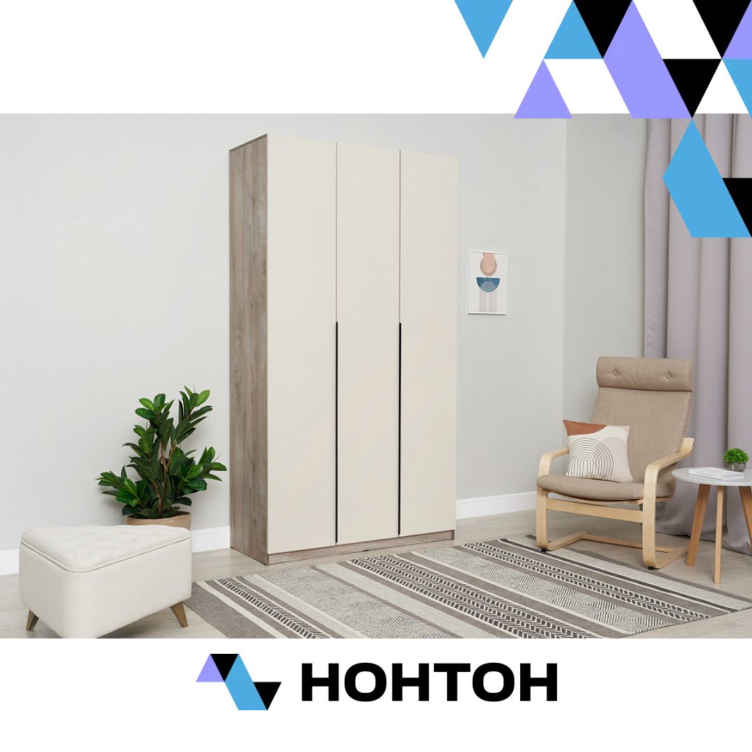 Шкаф 3-х створчатый Тивина эндгрейн / меланж